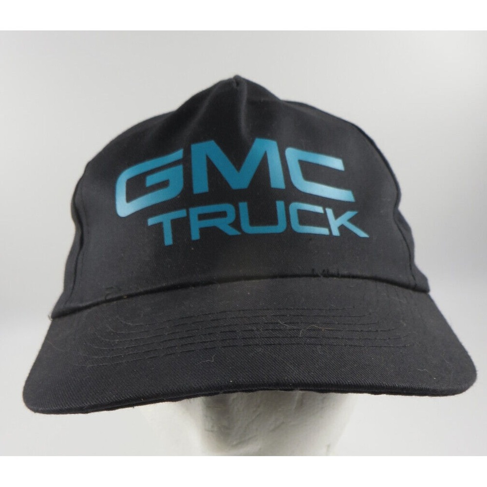 Vtg 70s GMC Truck Snapback Truckers Hat Universal 5 Panel Black